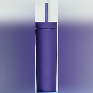 Vibrant Purple Tumbler with Straw